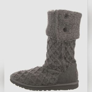 UGG Grey Cold Weather Gray Snow Boots Sweater Sock Women's 7